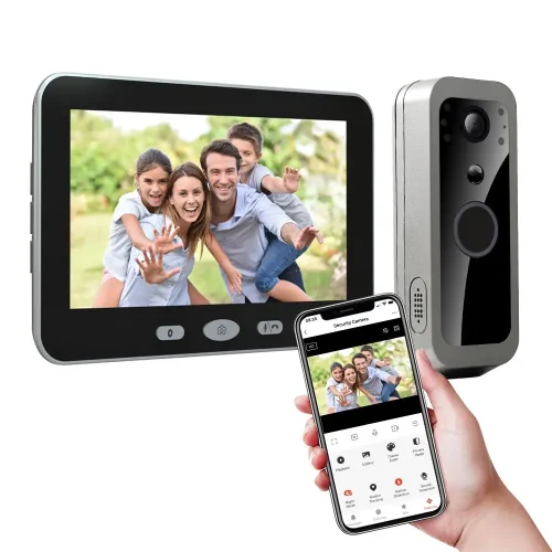 Smart WiFi Wireless Outdoor Video Door Phone Intercom System 1080P Waterproof Doorbell Camera 5Inch Monitor No Monthly Fees